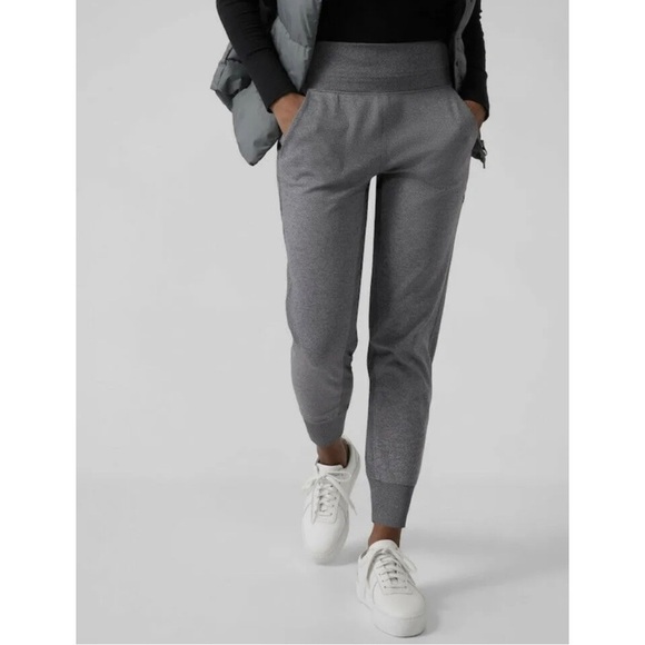 Athleta Heather Gray SCULPTEK Venice Mid Rise Jogger Pants 597888 EUC Size M - Picture 1 of 12